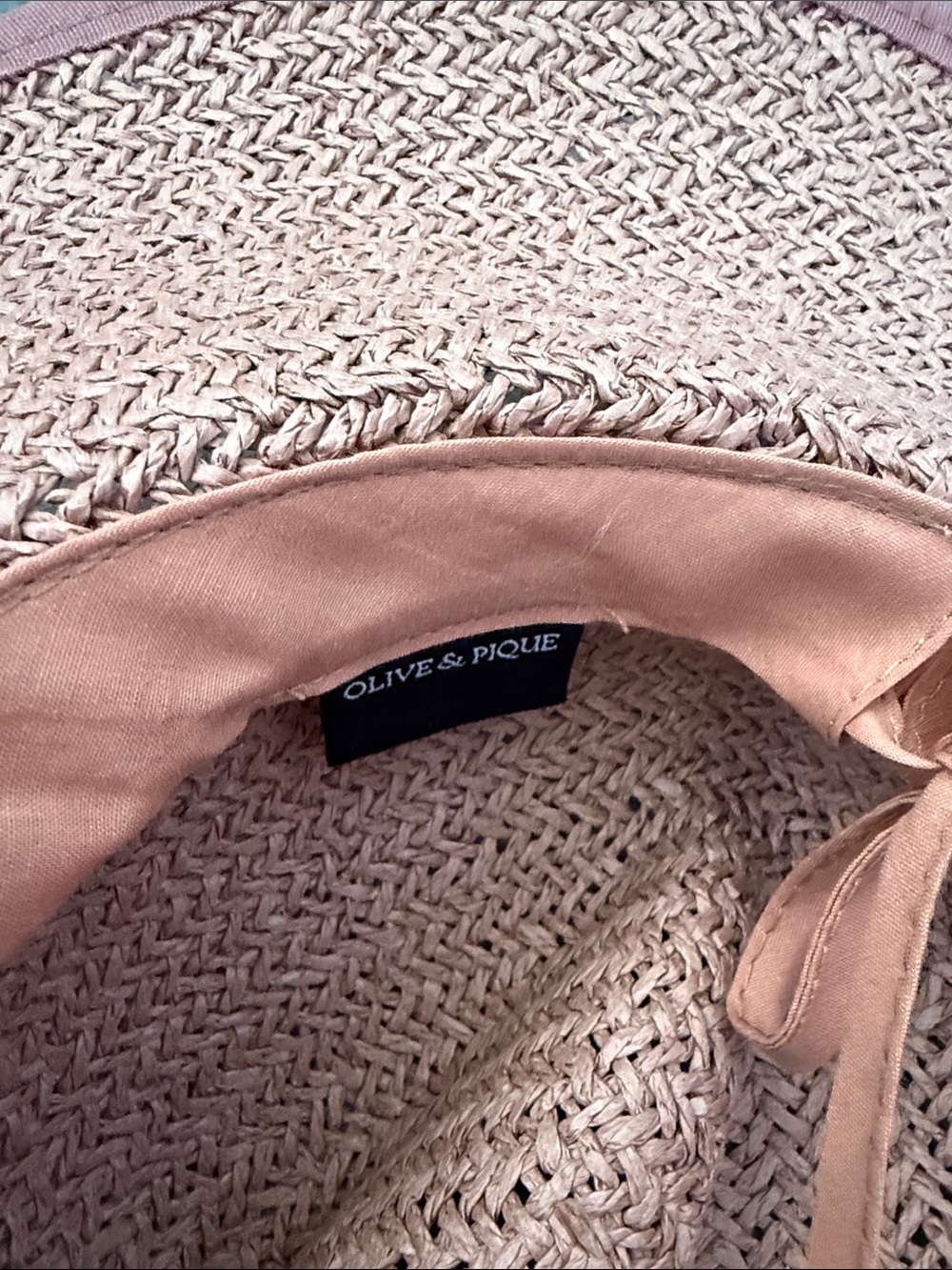 Wide-Brim Straw Hat in Dusty Pink - Picture 4 of 6